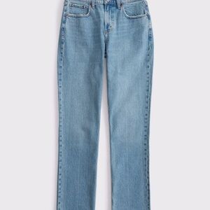Abercrombie & Fitch Curve Love Mid Rise 90s Straight Jean